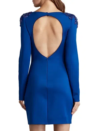 Sho by Tadashi Shoji Women's Embellished Shoulder Sheath Cocktail Dress | Thumbnail 4 Sho by Tadashi Shoji Women's Embellished Shoulder Sheath Cocktail Dress | Thumbnail 4
