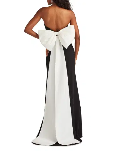 Tadashi Shoji Women's Bow-Appliqué Strapless Gown | Thumbnail 4