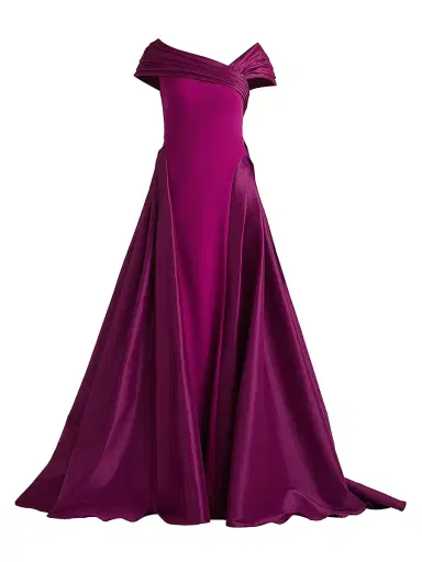 Tadashi Shoji Women's Pleated Fit-&-Flare Gown - Magenta - Size 6 | Thumbnail 1 Tadashi Shoji Women's Pleated Fit-&-Flare Gown - Magenta - Size 6 | Thumbnail 1