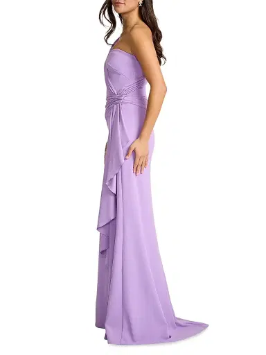 Tadashi Shoji Women's Pleated Ruffled One-Shoulder Gown - Purple Haze - Size XL | Thumbnail 3 Tadashi Shoji Women's Pleated Ruffled One-Shoulder Gown - Purple Haze - Size XL | Thumbnail 3