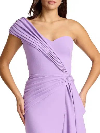 Tadashi Shoji Women's Pleated Ruffled One-Shoulder Gown - Purple Haze - Size XL | Thumbnail 5 Tadashi Shoji Women's Pleated Ruffled One-Shoulder Gown - Purple Haze - Size XL | Thumbnail 5