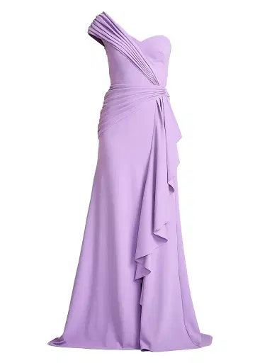 Tadashi Shoji Women's Pleated Ruffled One-Shoulder Gown - Purple Haze - Size XL | Thumbnail 1 Tadashi Shoji Women's Pleated Ruffled One-Shoulder Gown - Purple Haze - Size XL | Thumbnail 1