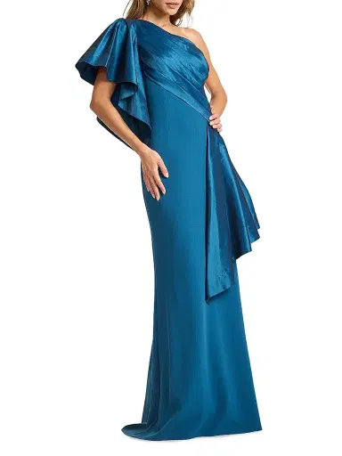 Tadashi Shoji Women's Pleated Draped One-Shoulder Gown | Thumbnail 2 Tadashi Shoji Women's Pleated Draped One-Shoulder Gown | Thumbnail 2