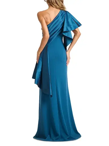 Tadashi Shoji Women's Pleated Draped One-Shoulder Gown | Thumbnail 4 Tadashi Shoji Women's Pleated Draped One-Shoulder Gown | Thumbnail 4