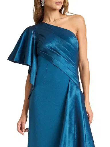 Tadashi Shoji Women's Pleated Draped One-Shoulder Gown | Thumbnail 5 Tadashi Shoji Women's Pleated Draped One-Shoulder Gown | Thumbnail 5