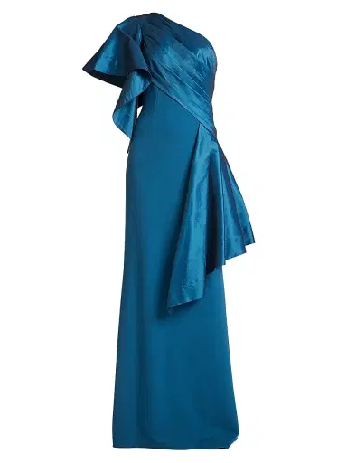 Tadashi Shoji Women's Pleated Draped One-Shoulder Gown | Thumbnail 1 Tadashi Shoji Women's Pleated Draped One-Shoulder Gown | Thumbnail 1
