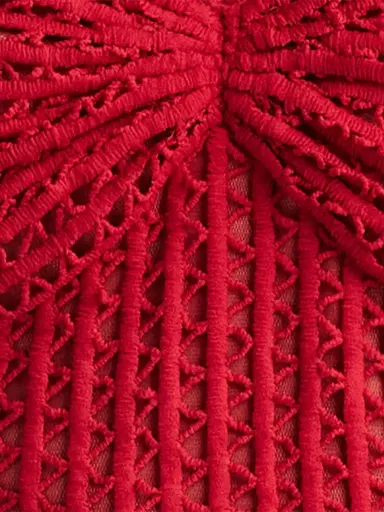 Tadashi Shoji Women's Crocheted Sweetheart Minidress - Rouge - Size 10 | Thumbnail 7