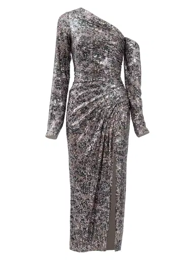 Sho by Tadashi Shoji Women's Sequined One-Shoulder Midi Dress - Leopard - Size Small | Thumbnail 1