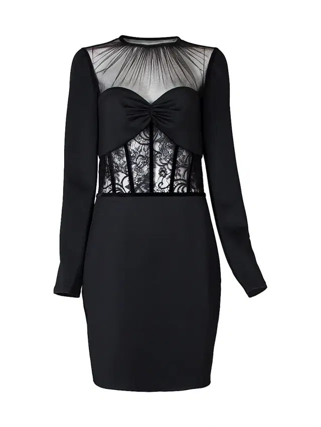 Sho by Tadashi Shoji Women's Illusion Lace Sheath Cocktail Dress - Black