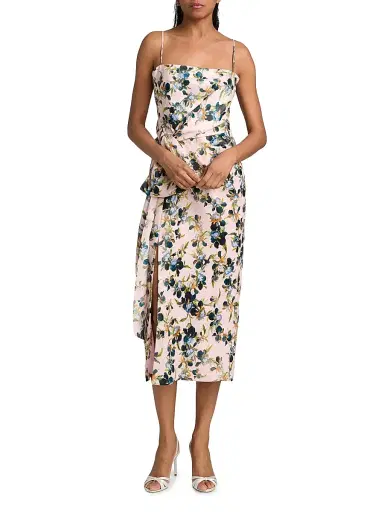 Cinq à Sept Women's Tilsa Trailing Iris Draped Cocktail Dress | Thumbnail 3 Cinq à Sept Women's Tilsa Trailing Iris Draped Cocktail Dress | Thumbnail 3
