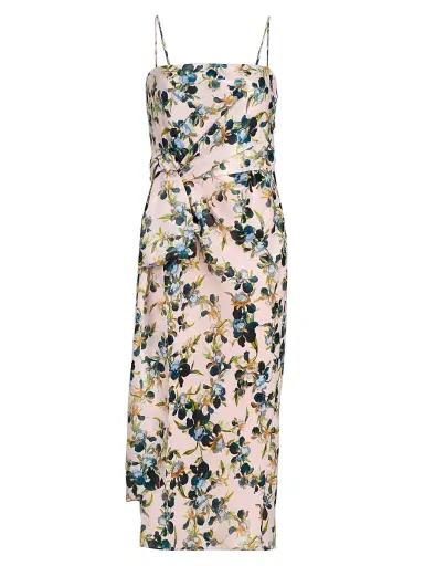 Cinq à Sept Women's Tilsa Trailing Iris Draped Cocktail Dress | Thumbnail 1 Cinq à Sept Women's Tilsa Trailing Iris Draped Cocktail Dress | Thumbnail 1