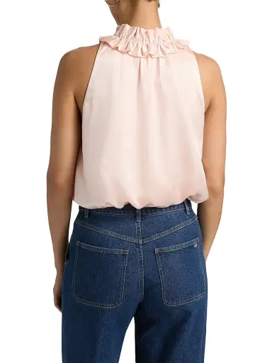 Cinq à Sept Women's Lucianna Ruffled Collar Bubble Top - Rosy Cloud - Size XL | Thumbnail 5 Cinq à Sept Women's Lucianna Ruffled Collar Bubble Top - Rosy Cloud - Size XL | Thumbnail 5