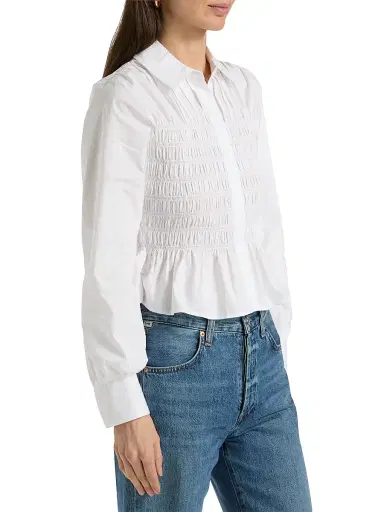 RAILS Women's Bradshaw Smocked Cotton Poplin Shirt | Thumbnail 4 RAILS Women's Bradshaw Smocked Cotton Poplin Shirt | Thumbnail 4