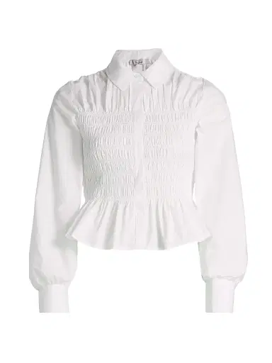 RAILS Women's Bradshaw Smocked Cotton Poplin Shirt | Thumbnail 1 RAILS Women's Bradshaw Smocked Cotton Poplin Shirt | Thumbnail 1