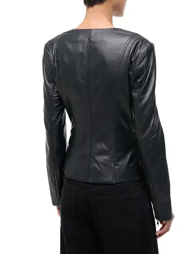 Staud Women's Wells Leather Jacket | Thumbnail 3 Staud Women's Wells Leather Jacket | Thumbnail 3
