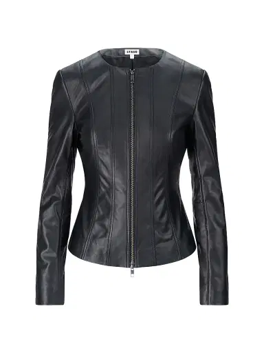 Staud Women's Wells Leather Jacket | Thumbnail 1 Staud Women's Wells Leather Jacket | Thumbnail 1