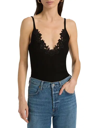 Ulla Johnson Women's Ainsley Lace-Trim Rib-Knit Cami | Thumbnail 3 Ulla Johnson Women's Ainsley Lace-Trim Rib-Knit Cami | Thumbnail 3