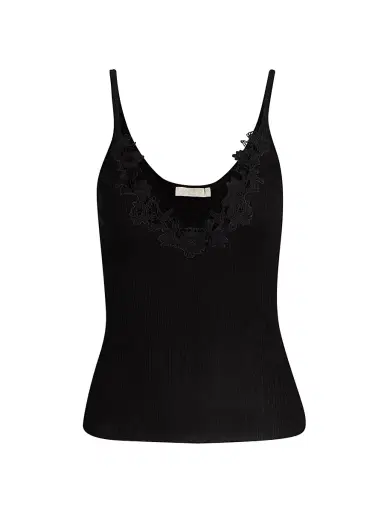 Ulla Johnson Women's Ainsley Lace-Trim Rib-Knit Cami | Thumbnail 1 Ulla Johnson Women's Ainsley Lace-Trim Rib-Knit Cami | Thumbnail 1