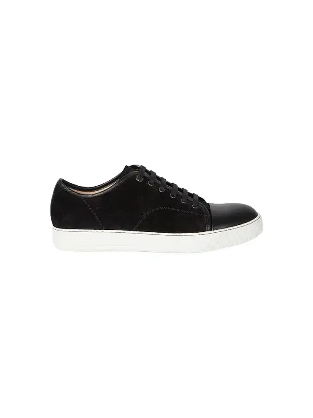 Men's Suede Cap Toe Sneakers - Black