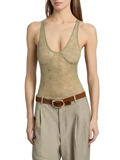 Ronny Kobo Women's Luchy Floral Lace Bodysuit - Tea - Size XS | Thumbnail 3