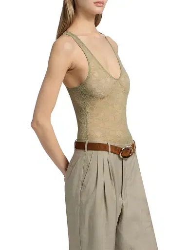 Ronny Kobo Women's Luchy Floral Lace Bodysuit - Tea - Size XS | Thumbnail 4