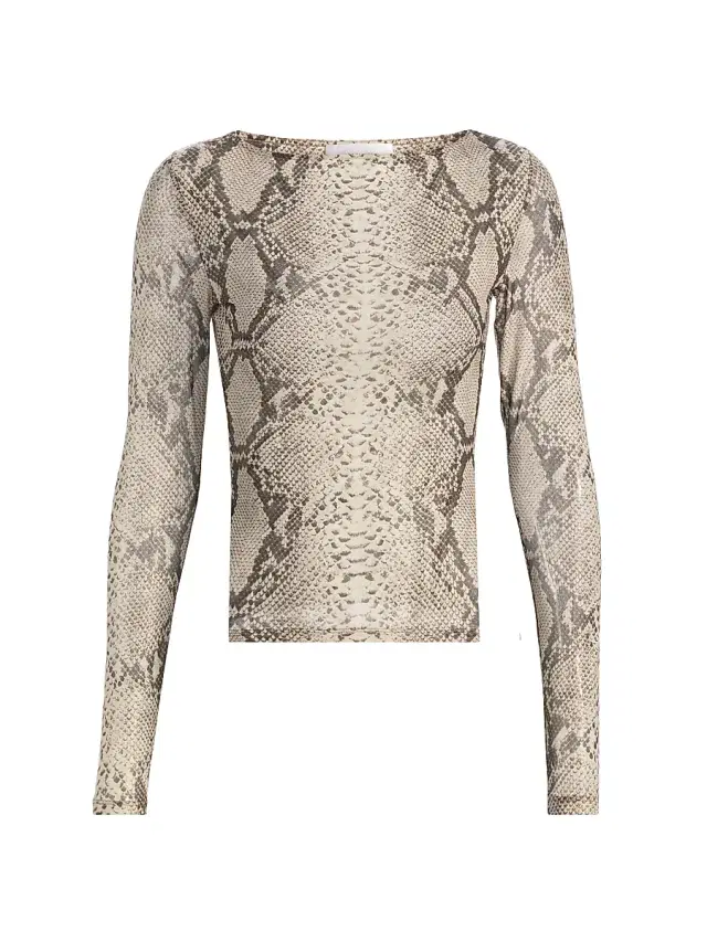 Women's Flume Snake-Print Long-Sleeve Top - Snake Print Natural Multi