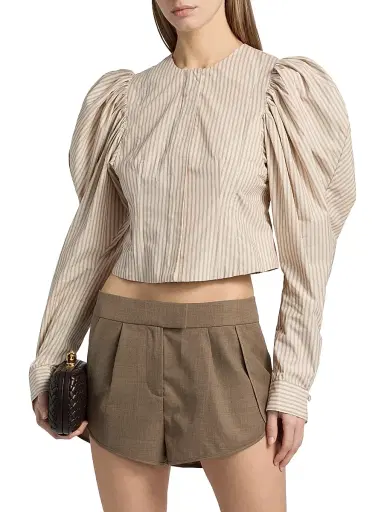 Ronny Kobo Women's Jiani Striped Cotton Top - Marble - Size Medium | Thumbnail 3