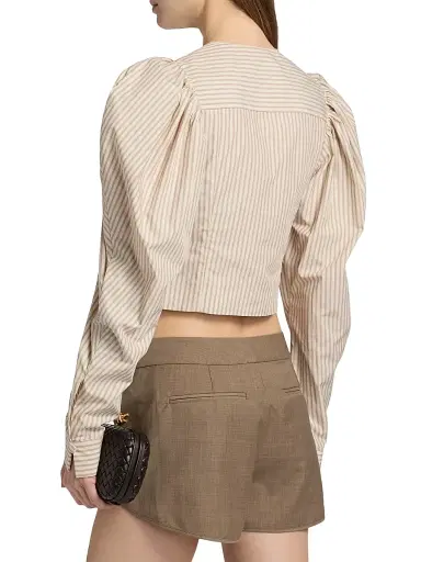 Ronny Kobo Women's Jiani Striped Cotton Top - Marble - Size Medium | Thumbnail 5
