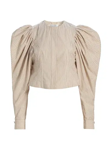 Ronny Kobo Women's Jiani Striped Cotton Top - Marble - Size Medium | Thumbnail 1