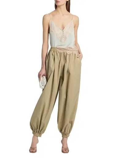 Ronny Kobo Women's Kalani Parachute Baggy Pants - Vintage Green - Size Small | Thumbnail 2