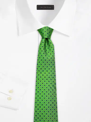 Kiton Men's Geometric-Print Silk Tie | Thumbnail 2