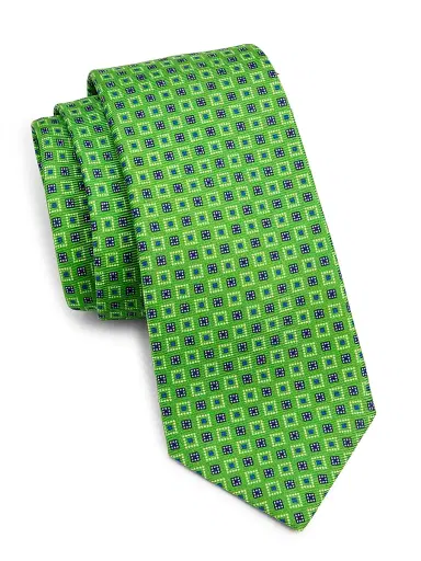Kiton Men's Geometric-Print Silk Tie | Thumbnail 1