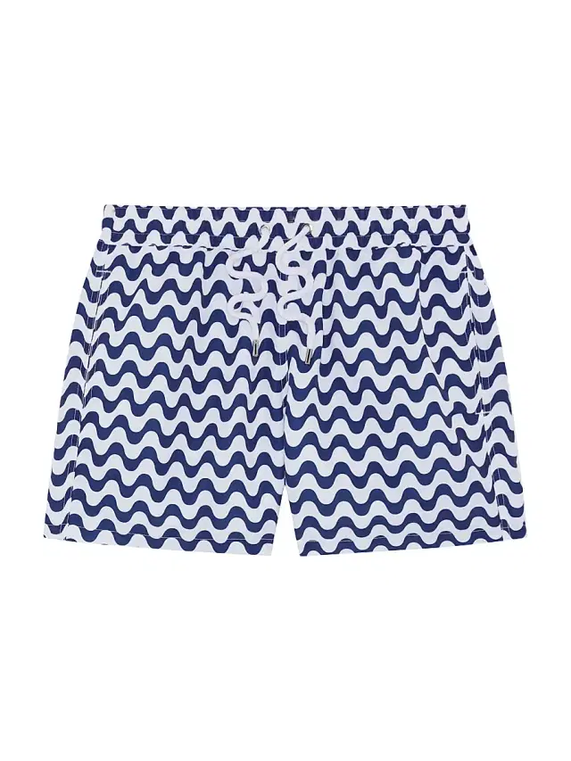 Men's Rio Copacabana-Print Swim Shorts - Navy Blue