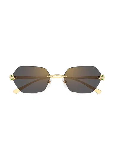 Cartier Women's Panthère Classic 55MM 24K-Gold-Plated Geometric Sunglasses | Thumbnail 2 Cartier Women's Panthère Classic 55MM 24K-Gold-Plated Geometric Sunglasses | Thumbnail 2