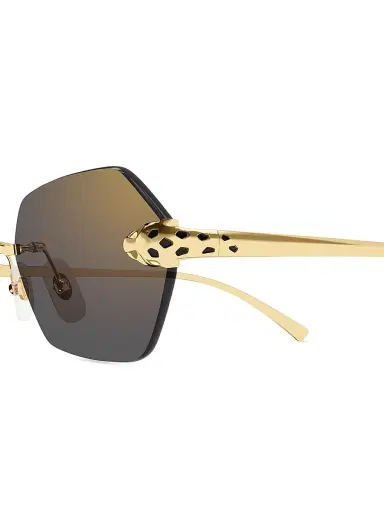 Cartier Women's Panthère Classic 55MM 24K-Gold-Plated Geometric Sunglasses | Thumbnail 3 Cartier Women's Panthère Classic 55MM 24K-Gold-Plated Geometric Sunglasses | Thumbnail 3