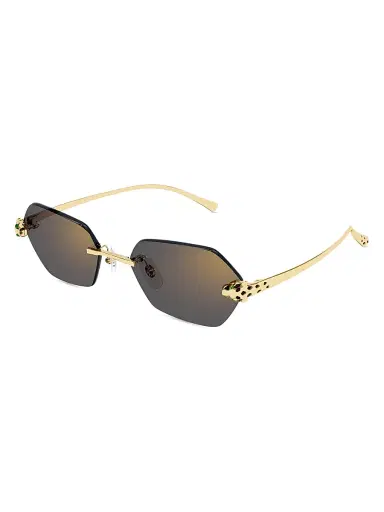 Cartier Women's Panthère Classic 55MM 24K-Gold-Plated Geometric Sunglasses | Thumbnail 1 Cartier Women's Panthère Classic 55MM 24K-Gold-Plated Geometric Sunglasses | Thumbnail 1