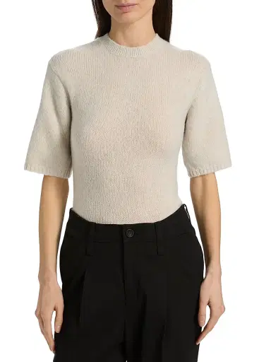 Proenza Schouler White Label Women's Dana Short-Sleeve Sweater - Off White - Size XL | Thumbnail 3 Proenza Schouler White Label Women's Dana Short-Sleeve Sweater - Off White - Size XL | Thumbnail 3