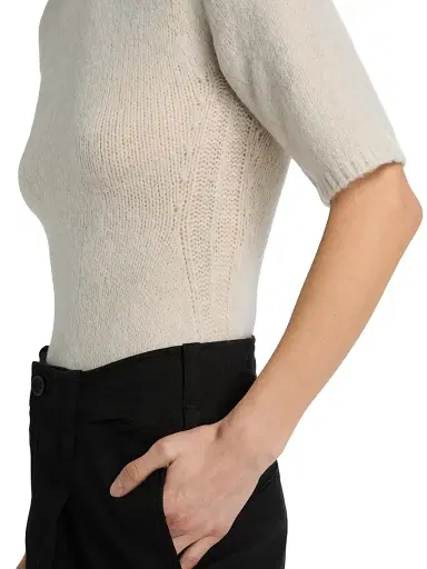 Proenza Schouler White Label Women's Dana Short-Sleeve Sweater - Off White - Size XL | Thumbnail 6 Proenza Schouler White Label Women's Dana Short-Sleeve Sweater - Off White - Size XL | Thumbnail 6