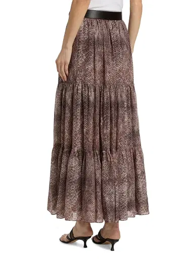 Kobi Halperin Women's Nicole Snakeskin Print Chiffon Maxi Skirt - Natural Multi - Size XL | Thumbnail 5 Kobi Halperin Women's Nicole Snakeskin Print Chiffon Maxi Skirt - Natural Multi - Size XL | Thumbnail 5