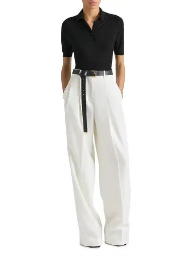 Givenchy Women's Cropped Polo in Second Skin Effect Knit - Black - Size XS | Thumbnail 2 Givenchy Women's Cropped Polo in Second Skin Effect Knit - Black - Size XS | Thumbnail 2