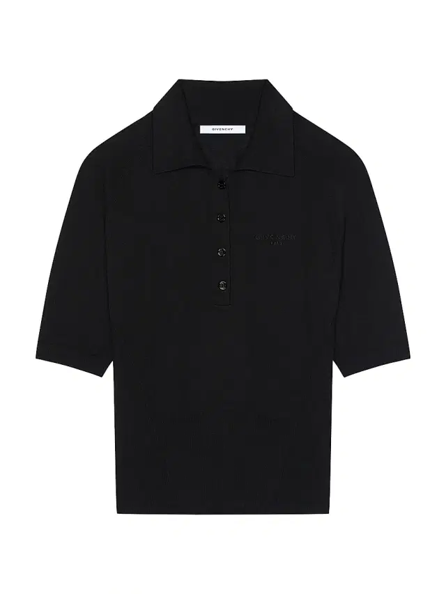 Givenchy Women's Cropped Polo in Second Skin Effect Knit - Black