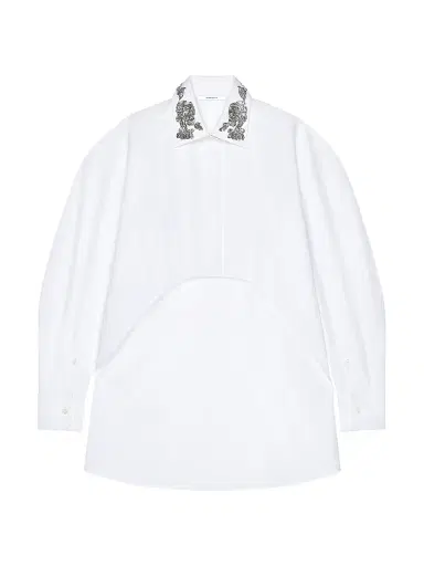 Givenchy Women's Asymmetric Shirt in Poplin with Sequins - White - Size 8 | Thumbnail 1