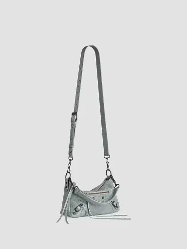 Balenciaga Men's Le City Moto Crossbody Bag - Blue Grey | Thumbnail 2 Balenciaga Men's Le City Moto Crossbody Bag - Blue Grey | Thumbnail 2