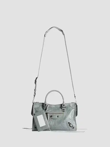 Balenciaga Women's Le City Top Handle Bag - Blue Grey | Thumbnail 7
