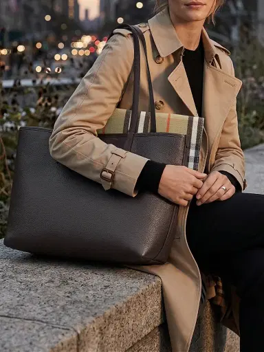 Burberry Women's Bloomsbury Medium Reversible Leather Tote Bag | Thumbnail 2 Burberry Women's Bloomsbury Medium Reversible Leather Tote Bag | Thumbnail 2