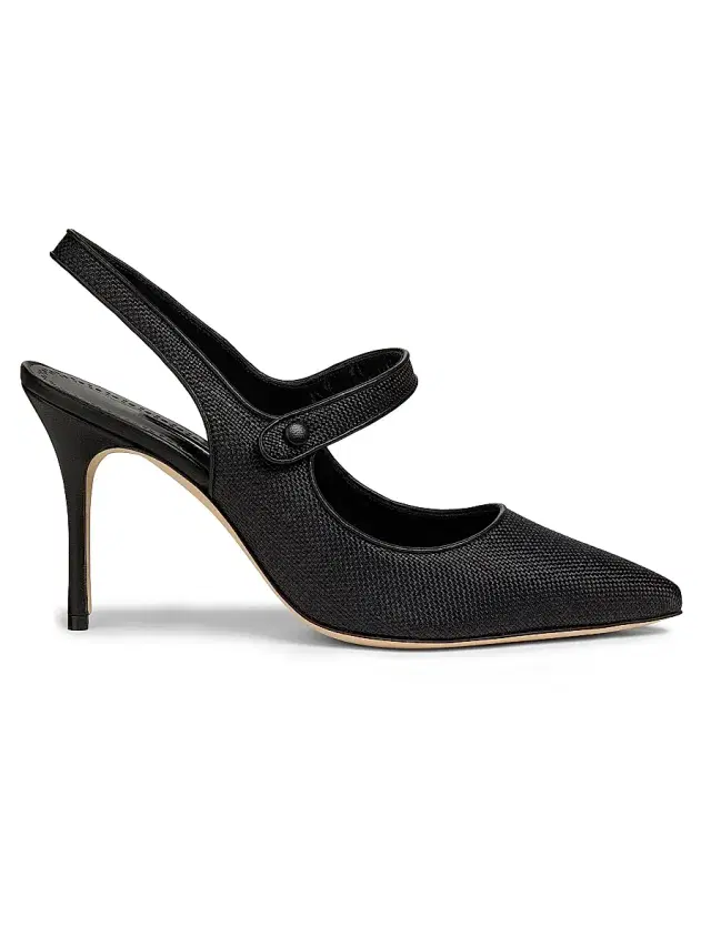 Women's Camparisli 90MM Raffia Mary Jane Pumps - Black