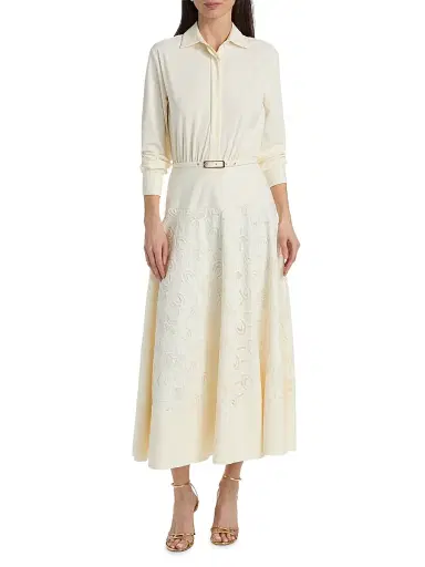 Chiara Boni La Petite Robe Women's Febea Lace A-Line Midi-Shirtdress | Thumbnail 3 Chiara Boni La Petite Robe Women's Febea Lace A-Line Midi-Shirtdress | Thumbnail 3