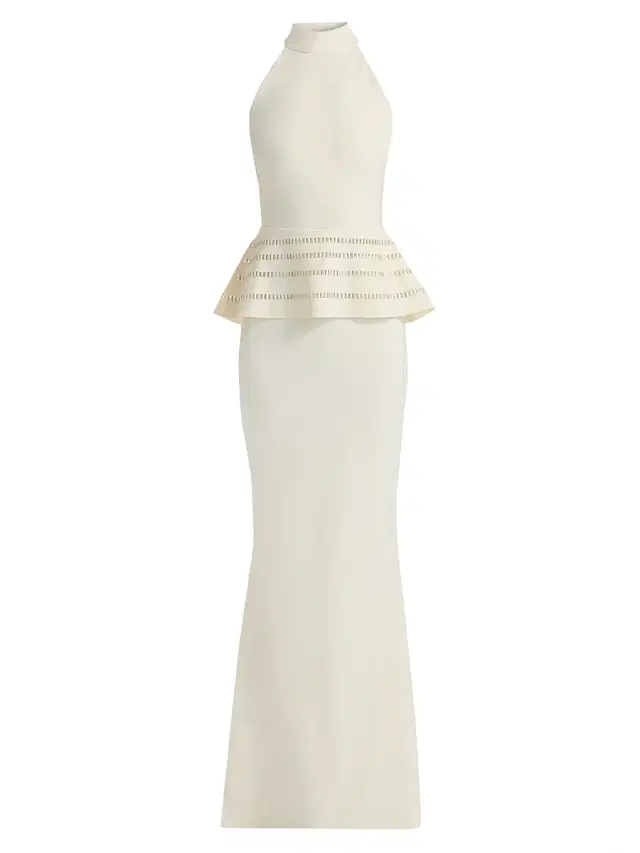 Chiara Boni La Petite Robe Women's Imera Laser Cut Peplum Gown