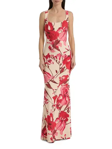 Chiara Boni La Petite Robe Women's Lijia Floral Sleeveless Column Gown | Thumbnail 3