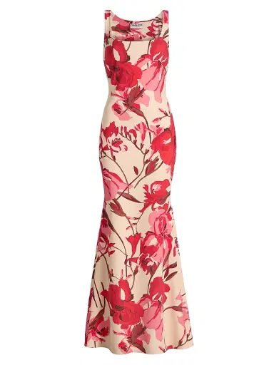 Chiara Boni La Petite Robe Women's Lijia Floral Sleeveless Column Gown | Thumbnail 1